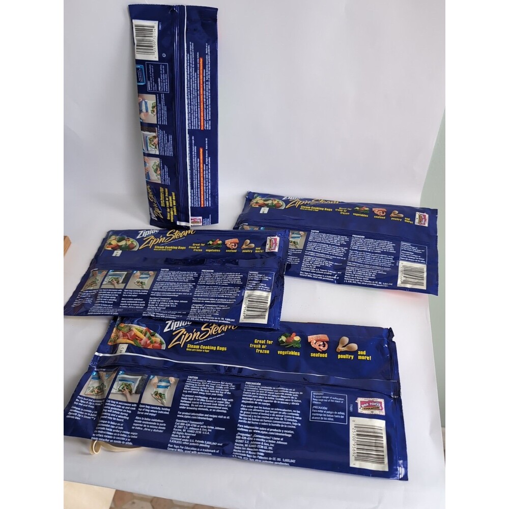 Lot Ziploc Zip’N Steam Bags 29 Steam Cooking Microwave Discontinued Vtg - Picture 6 of 6